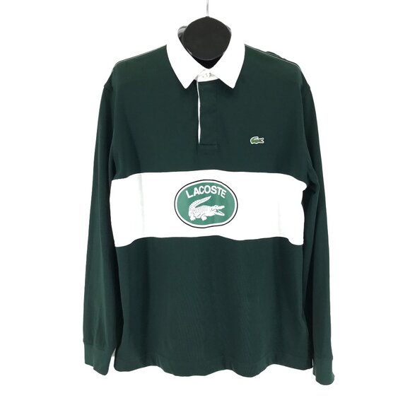 Lacoste Colorblock Logo Rugby Polo Shirt Men's Large / FR 5 Loose Fit Cotton - Picture 1 of 16